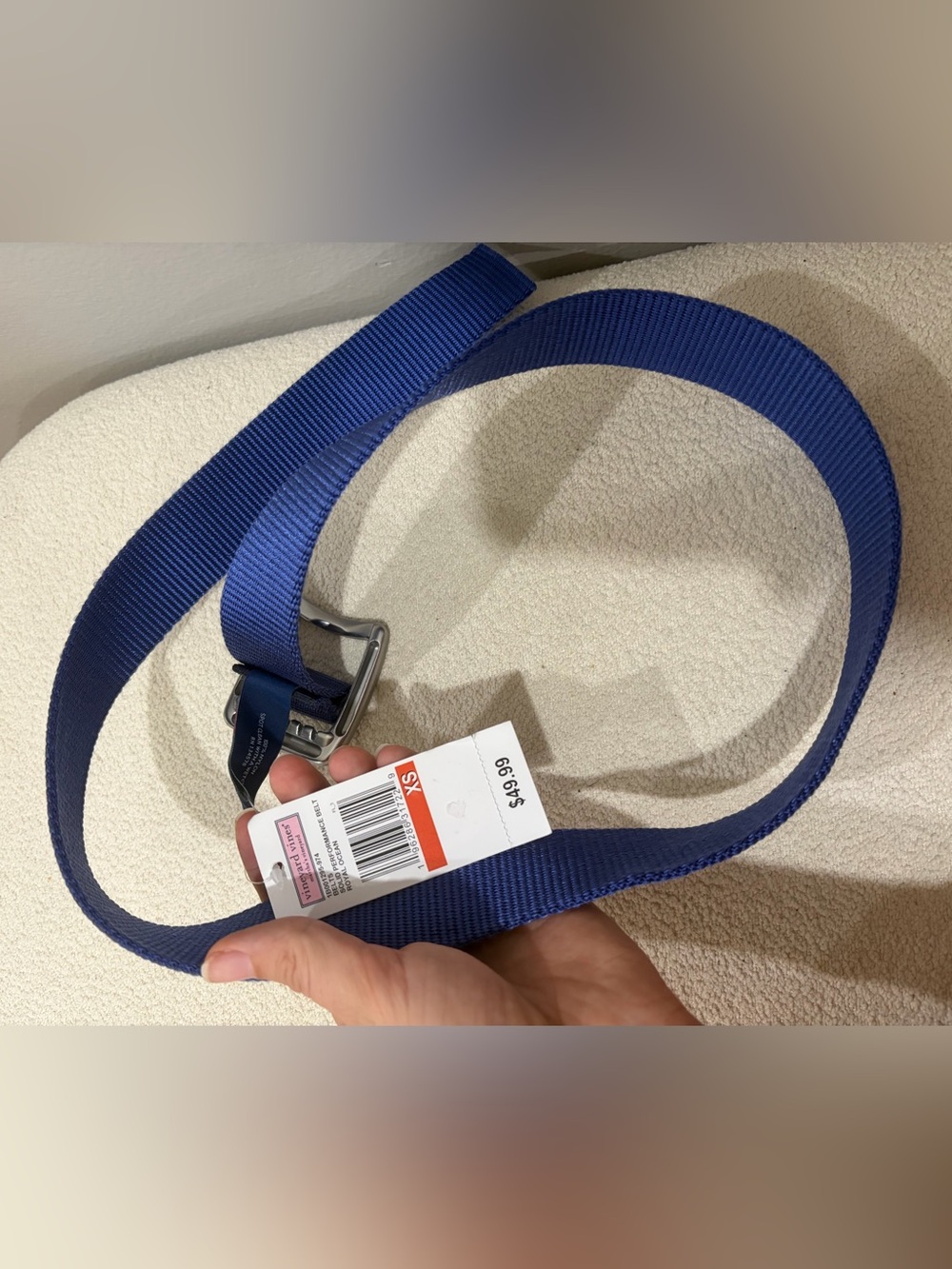 NWT Vineyard Vines Royal Blue Webbing Belt with Metal Buckle